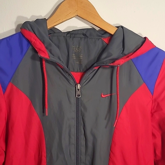 NIKE VINTAGE Magenta Mesh Lined Zip Athletic Windbreaker Size XS/S - Picture 4 of 6
